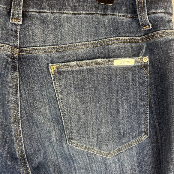 Chico's The So Slimming Girlfriend Ankle Jeans Petite Blue Denim 0.5 Small 6 - Picture 7 of 10